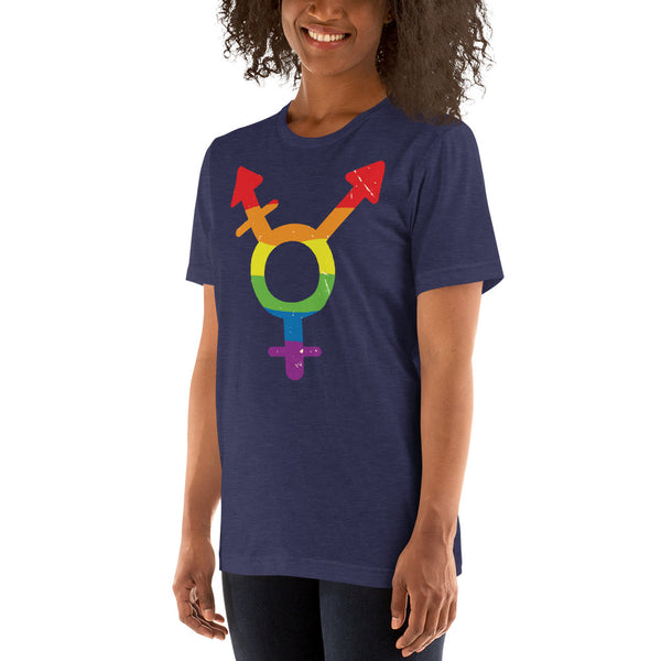 transgender rainbow pictogram soft feel t-shirt