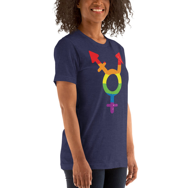 transgender rainbow pictogram soft feel t-shirt