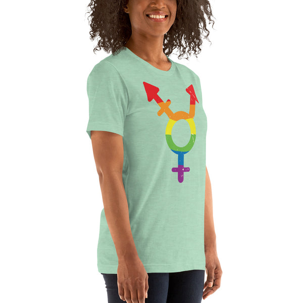 transgender rainbow pictogram soft feel t-shirt