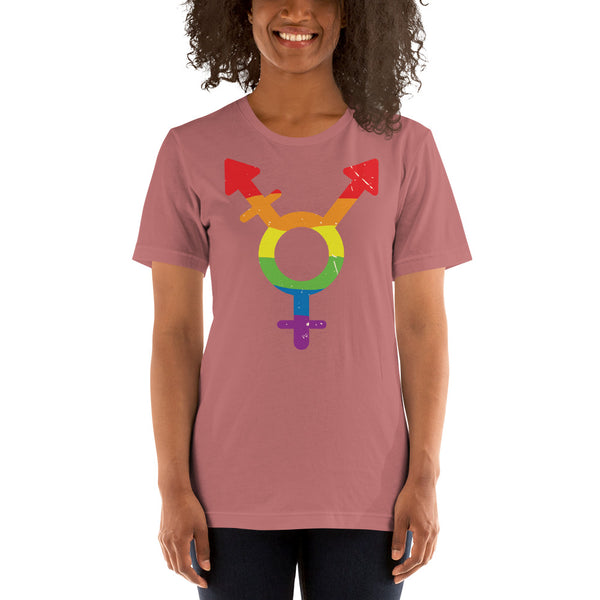 transgender rainbow pictogram soft feel t-shirt