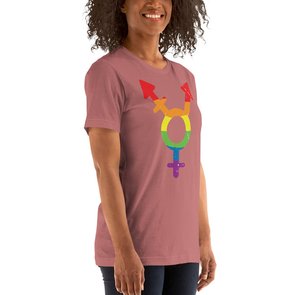 transgender rainbow pictogram soft feel t-shirt