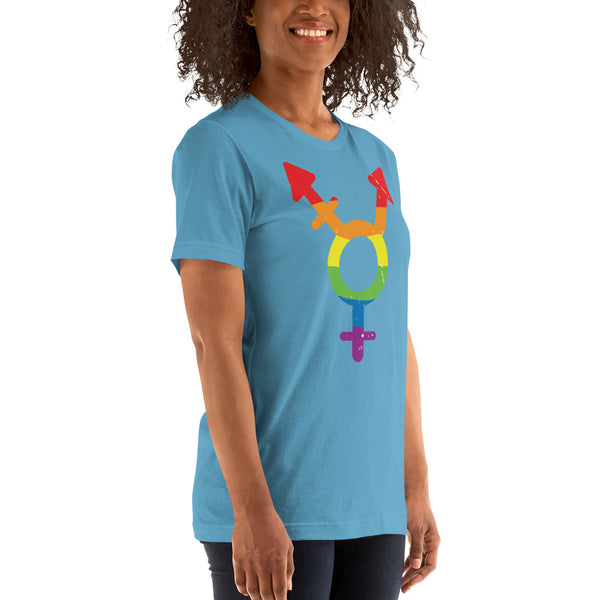 transgender rainbow pictogram soft feel t-shirt