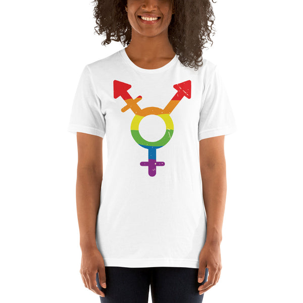 transgender rainbow pictogram soft feel t-shirt