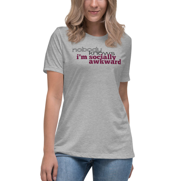 women's 'nbk i'm socially awkward' premium t-shirt