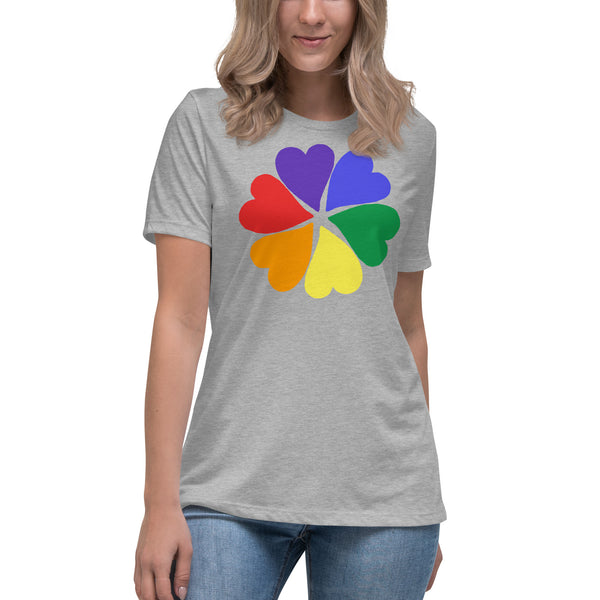 women's 'flower hearts' premium graphic t-shirt