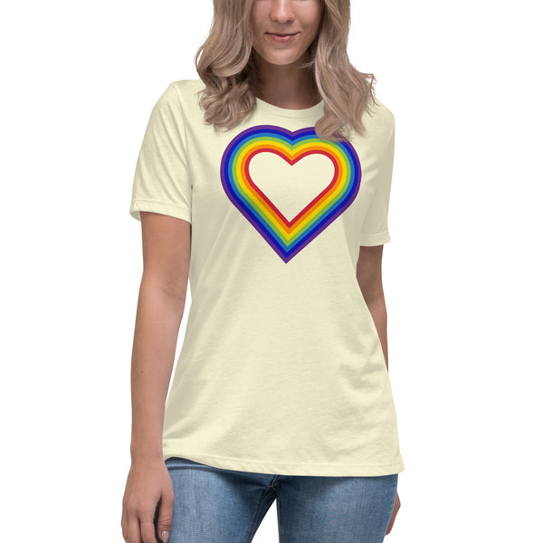 women's 'rainbow heart' silky soft premium t-shirt