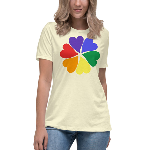 women's 'flower hearts' premium graphic t-shirt