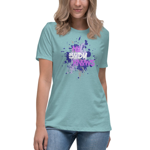 women's 'nobody knows' splash graphic t-shirt