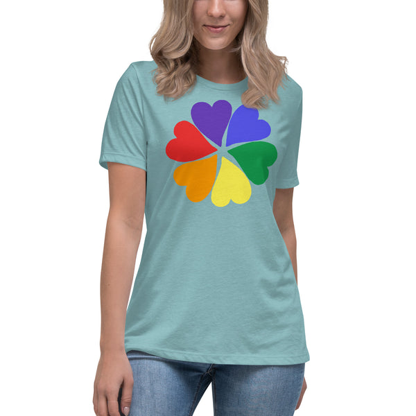 women's 'flower hearts' premium graphic t-shirt