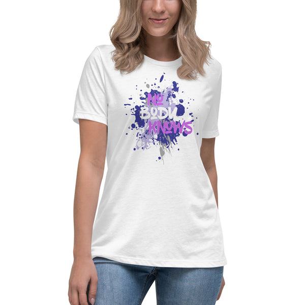 women's 'nobody knows' splash graphic t-shirt