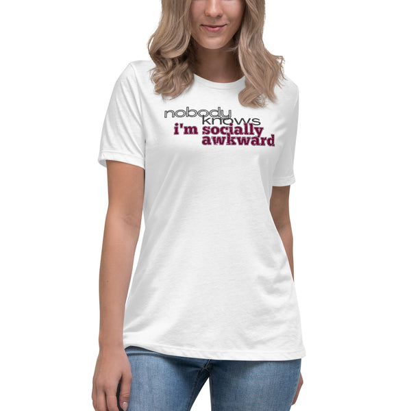 women's 'nbk i'm socially awkward' premium t-shirt