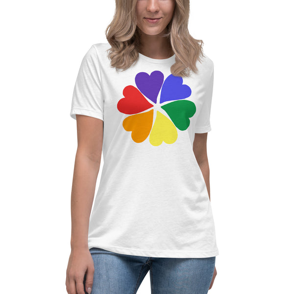 women's 'flower hearts' premium graphic t-shirt