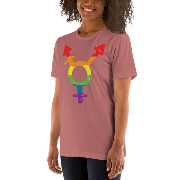 transgender rainbow pictogram soft feel t-shirt