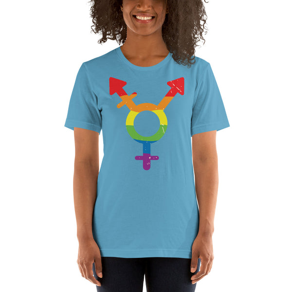 transgender rainbow pictogram soft feel t-shirt
