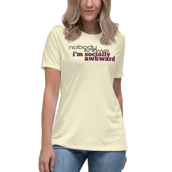 women's 'nbk i'm socially awkward' premium t-shirt