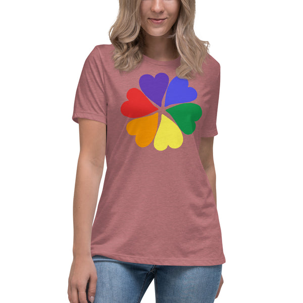 women's 'flower hearts' premium graphic t-shirt