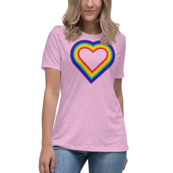 women's 'rainbow heart' silky soft premium t-shirt
