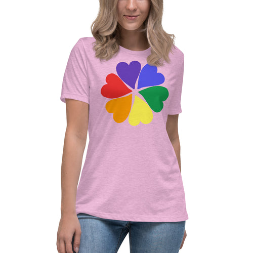 women's 'flower hearts' premium graphic t-shirt
